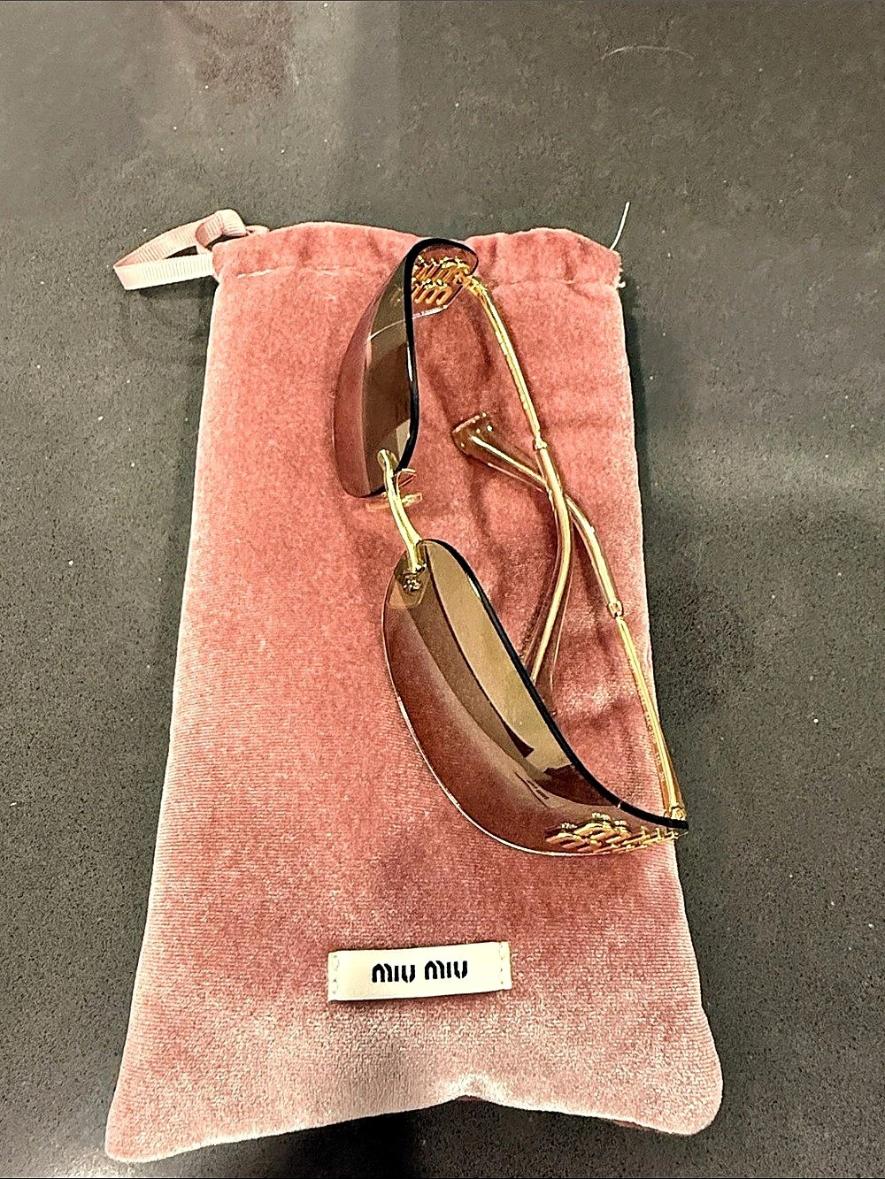 Miu Miu Aube Sunglasses SMU A51 Brown & Gold